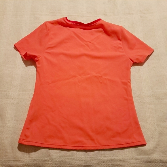 Lands End girls size 14 coral rash guard with flower applique - Picture 3 of 4